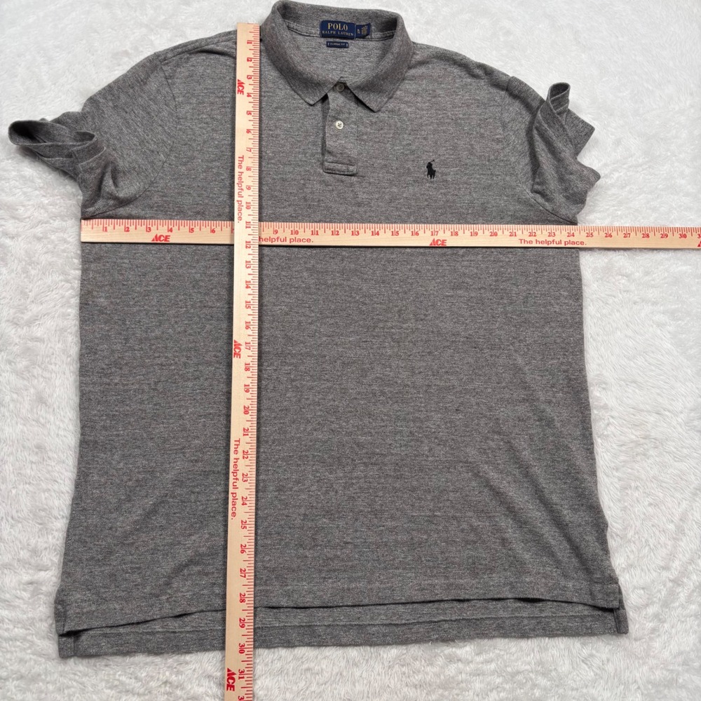 Polo Ralph Lauren Polo Shirt Men XL Gray Heathered Short Sleeve PONY LOGO Preppy - Picture 7 of 11